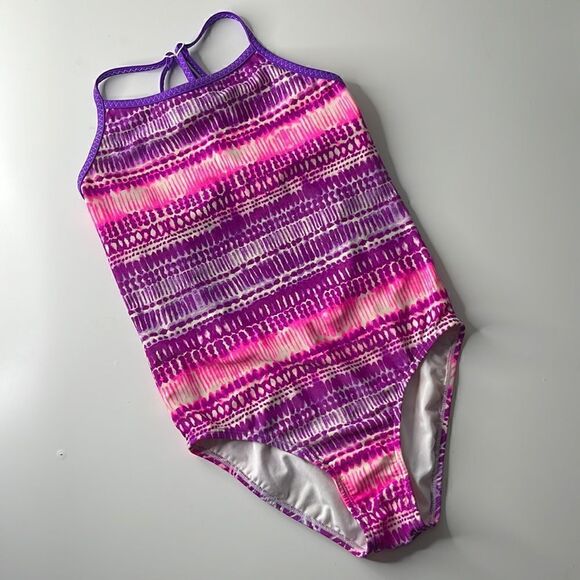 LL Bean one piece bathing suit.  Size Girls 14.  UPF 50+ protection.  EUC. - Picture 1 of 4